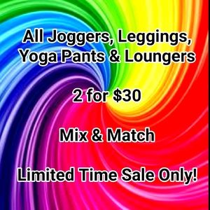 BOGO Joggers Leggings Yoga Pants Shorts 2 for $30